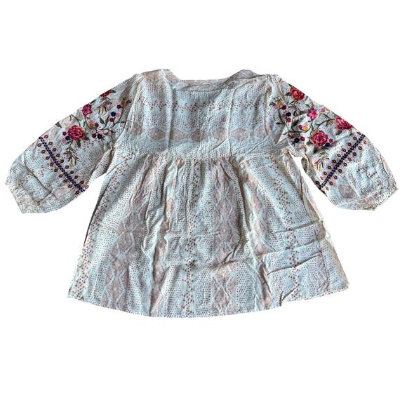 Savanna Jane Women’s Small Cream Floral Embroidered Boho Top NWT - Picture 2 of 8